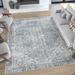 Gray/White 87 x 63 x 0.04 in Area Rug - Tayse Rugs Machine Washable Oriental Flatweave Area Rug Polyester | 87 H x 63 W x 0.04 D in | Wayfair