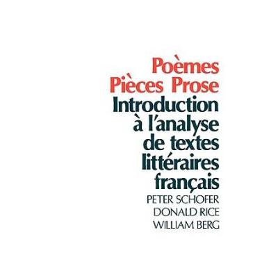 PoMes, PiCes, Prose: Introduction  L'analyse De Textes LittRaires FranAis