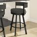 Latitude Run® Matthews Swivel Counter & Bar Stool Upholstered/Metal in Gray/Black | 33.75 H x 21.75 W x 19.25 D in | Wayfair