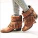 Free People Shoes | Free People Lonesome Fringe Ankle Bootsuede Ankle Boot With Fringe. Size 8 | Color: Brown | Size: 8