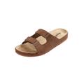 Extra Wide Width Men's Double Adjustable Buckle Slide and Closure by KingSize in Brown (Size 13 EW)