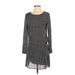 H&M Casual Dress: Black Houndstooth Dresses - Women's Size 4