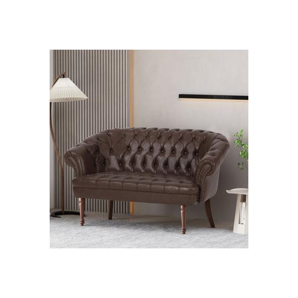 charlton-home®-daneen-57"-rolled-arm-loveseat-faux-leather-in-brown-|-33.75-h-x-57-w-x-32.5-d-in-|-wayfair-5d1bacf894e948d3ad2ba36ae3c9e8eb/