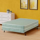 Full Medium 13" Foam Mattress - Spinal Solution 9-Inch Vinyl Tight Top Pocket Coil Rolled & Split Wood Box Spring Set | 74 H x 53 W 13 D in Wayfair