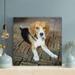 Latitude Run® Tricolor Beagle Puppy On Brick Floor - 1 Piece Rectangle Graphic Art Print On Wrapped Canvas in Black/Brown | Wayfair