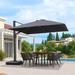 Henrikas Arlmont & Co. 10' X 10' Square Cantilever Umbrella Without Base Metal in Gray | 108 H x 120 W x 120 D in | Wayfair