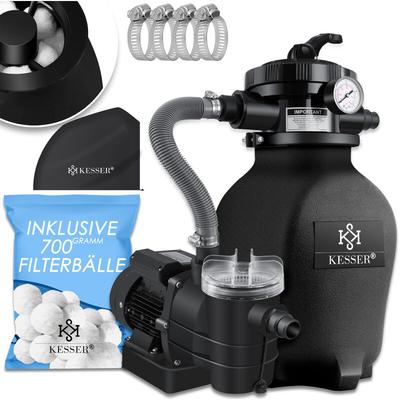 Kesser - Sandfilteranlage Sandfilter + 700g Filterbälle ersetzen 25kg Filtersand 7-Wege Ventil mit Image