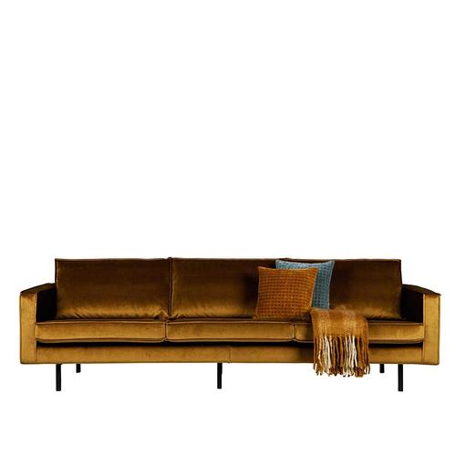 Samt Sofa in Honigfarben Retrostil