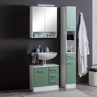 Badezimmermöbel Set in Grün und Weiß modern (dreiteilig)
