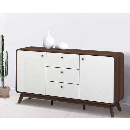 Esszimmer Sideboard in Weiß und Walnussfarben 140 cm breit