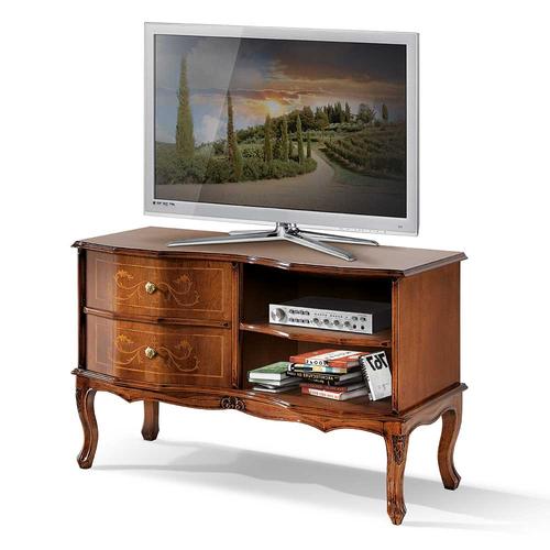 TV Kommode in Nussbaumfarben Barock Design