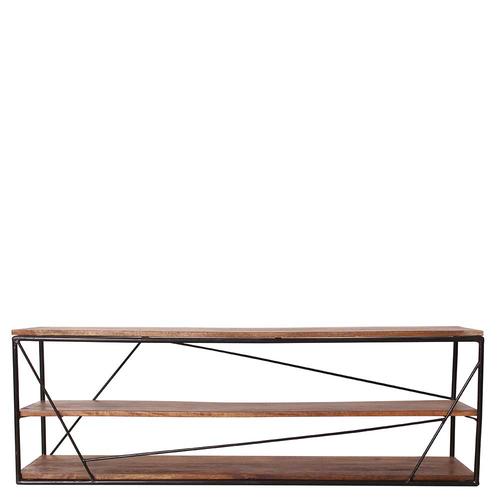 TV Rack aus Mangobaum Massivholz und Stahl 140 cm breit