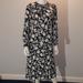 J. Crew Dresses | Beautiful J Crew Floral Long Sleeve Midi Dress | Color: Black/White | Size: 0