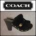 Coach Shoes | Coach Ivanka Black Suede Clog Mules | Color: Black/Gold | Size: 8