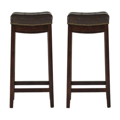 Crowell BROWN COUNTER STOOL by Linon Home Décor in Brown