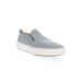 Wide Width Women's Kate Leather Slip On Sneaker by Propet in Grey (Size 7 W)