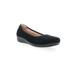 Wide Width Women's Yara Leather Slip On Flat by Propet in Black Suede (Size 8 W)