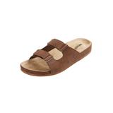 Extra Wide Width Men's Double Adjustable Buckle Slide and Closure by KingSize in Brown (Size 17 EW)