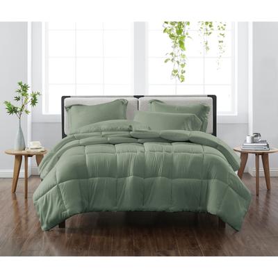 Heritage Solid Comforter Set by Cannon in Green (Size TWIN)