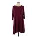 Agnes & Dora Casual Dress - A-Line: Burgundy Solid Dresses - Women's Size X-Small