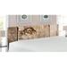 East Urban Home Safari King Panel Headboard Upholstered/Metal/Polyester in Brown | 78.6 H x 83 W x 3 D in | Wayfair