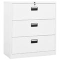 vidaXL Filing Cabinet White 90x46x103 cm Steel