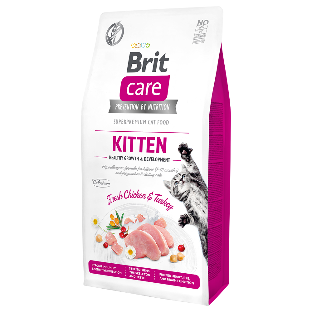 Multipack risparmio! 2 x 7 kg Brit Care Grain-Free Crocchette per gatti - Kitten Healthy Growth & Development