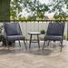 Corrigan Studio® Finegan 37" Height Open Shelf 3-Piece Outdoor Bistro Set Metal in Gray | Wayfair 54C06C76D06944D5A815D76DE78C3EE3