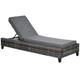 Bain de soleil inclinable grand confort en résine avec matelas gris