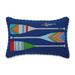 Pillow Perfect Lake Life Oars Blue Outdoor/Indoor Accent Pillow