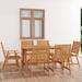 vidaXL 7 Piece Patio Dining Set Solid Acacia Wood - 22.1" x 24.4" x 36.2"