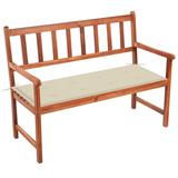 vidaXL Patio Bench with Cushion 47.2" Solid Acacia Wood - 47.2" x 22.8" x 35.4"