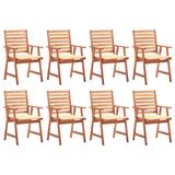 vidaXL Patio Dining Chairs Outdoor Patio Chair with Cushions Solid Wood Acacia
