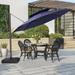 VredHom 11.5FT Dual Wind Vent Offset Cantilever Canopy Patio Umbrella