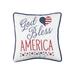 10" x 10" God Bless America Americana July Fourth Embroidered Throw Pillow