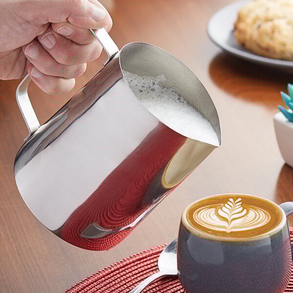 Choice 33 oz. Polished Stainless Steel Frothing Pitcher