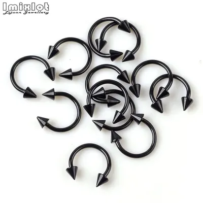 20pcs/lot Stainless Steel Nose Ring Piercing Horseshoe Spike Septum Piercing Eyebrow Tragus Helix