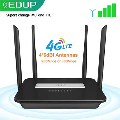 EDUP 4G LTE Router 1200Mbps or 300Mbps Home Hotspot 4G WiFi Router RJ45 WAN LAN WiFi Modem 3G/4G