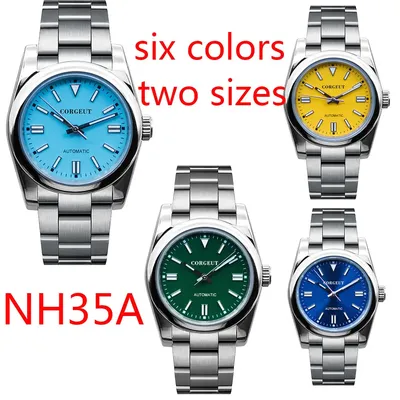 36/39mm Corgeut Relogio Masculino Custom logo Sapphire Crystal Automatic Men's Watch Japan NH35 Miyota Movement Green Luminous