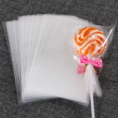 100pcs Transparent Clear Plastic Bags for Candy Lollipop Cookie Packaging Cellophane Bag Wedding