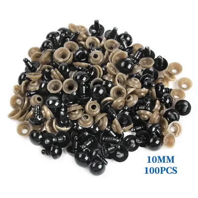 100pcs Doll Accessories Black Plastic Crafts Safety Eyes Amigurumi For Toys 6mm 8mm 9mm 10mm 12mm