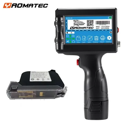 YAOMATEC 12.7mm image picture QR code serial number portable mask online printer hand jet handheld