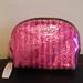 Victoria's Secret Bags | Pink Striped Victoria Secret Glitter Cosmetic Bag Nwt! | Color: Pink | Size: Os