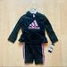 Adidas Matching Sets | Adidas Two Piece Hoodie/Pants Set Size 24m | Color: Black/Pink | Size: 24mb