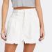Free People Skirts | Free People Denim Mini Skirt In White Size 26 | Color: White | Size: S