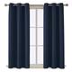 My Home Store Navy Blue Curtains 2 Panels-100% Thermal Insulated Blackout Curtains for Bedroom with Eyelets including Pair of Tie Backs-Lightweight and Curtains W90” ×L72”