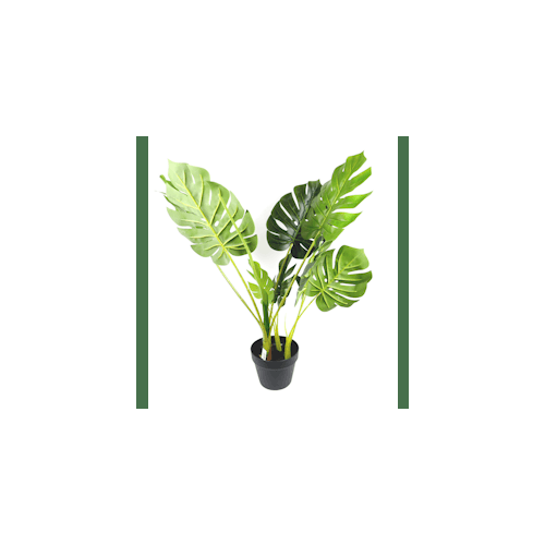 Kunstpflanze Topfpflanze Zimmerpflanze Künstlich Monstera grün H 80