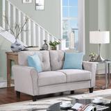 Loveseat Modern Living Room Sofa Linen Upholstered Recliner Wood Frame Couch Furniture for Home or Office