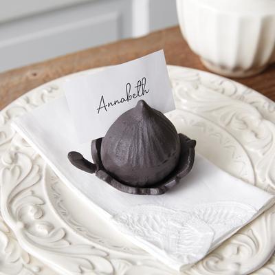 Fig and Leaf Place Card Holder - 4''W x 3''D x 3''H