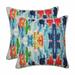 Pillow Perfect Outdoor | Indoor Abstract Reflections Multi 16.5 Inch Throw Pillow 16.5 X 16.5 X 5